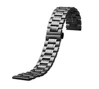 GGYTMQL Sangle de sécurité en acier inoxydable massif avec libération rapide de 18 mm à 28 mm de rechange pour homme / 22 mm / compatible silicone, Svart