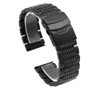 GGYTMQL Sangle en acier inoxydable 18 mm 20 mm 22 mm 24 mm Bande de montre en métal Bracelet Boucle pliante