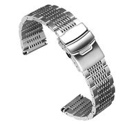 GGYTMQL Sangle en acier inoxydable 18 mm 20 mm 22 mm 24 mm Bande de montre en métal Bracelet Boucle pliante
