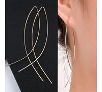 GGYTMQL Sparkling Zircon Pentagram Longues Oreilles pour Femmes Bijoux de Mariage Cadeaux d'anniversaire