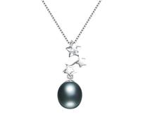 GGYTMQL Star Zircon Pendant Fine Bijoux pour Les Femmes 100% Authentique Collier de Perle Ovale d'eau Douce et Authentique fabriquée en Chine