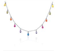 GGYTMQL Stars Moon Real Collier pour femmes Bijoux Pearl Fancy Diamond Chain Chain Choker Collier fabriqué en Chine
