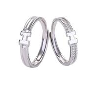 GGYTMQL Sterling Metal Open Dinger Ring 925 Sterling Metal Anneau Japonais Japonais Couple Simple Paire Rague Personnalité Claire HNETT