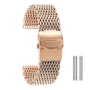 GGYTMQL STOCKES DE MONTRER, 18 mm 20 mm 22 mm 24 mm 24 mm noir/bleu/rose Gold en acier inoxydable Mesh bracelet watch fashion Men Men Quartz Watch Band, Remplacement du groupe de montre