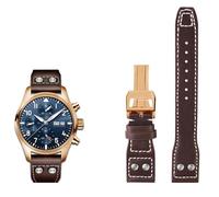 GGYTMQL STRAPE DE MONTRE DE TROUVEUR DE CUIR VOIRE 20 mm 21 mm 22 mm Convient IWC Big Pilot Spitfire Top Gun Brown Black Blue Cow Hide, 20 mm, cuir