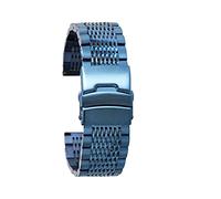 GGYTMQL STRAPE MONTRE MÉTAL SOLD STRAP MENS MENS COMPATIBLE AVEC 22 mm 20 mm 18 mm 24 mm Sangle de remplacement en acier inoxydable / 22 mm/bleu