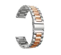 GGYTMQL STRAPE MONTRE METAL STRAP ACTEUR INOXED ACTEUR 20MM 22 mm Remplacement rapide Accessoires de montre / 22 mm/Rose en argent