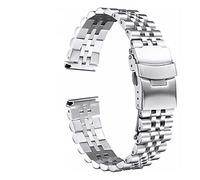 GGYTMQL STRAPE MONTRE MÉTAL STRAPE D'ACIER INOXNOYABLE 18 mm 20 mm 22 mm 23,0 mm 24 mm 26 mm Boucle à double serrure Boucle de remplacement bracelet noir, argent / 24 mm/argent