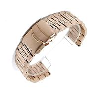 GGYTMQL Strape Strap MELAP MELAP Strap en EACUILLE INOXDUBLE 20 mm 22 mm 24 mm Remplacement des Accessoires de Bracelet/Or Rose / 20 mm