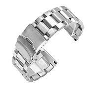 GGYTMQL STRAPE STRAPE ACTEUR INOXEUX 18 mm 20 mm 22 mm 24 mm Solid Metal Men's Double Pliage Clasp Accessory /23.0mm/Slver