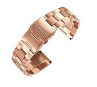 GGYTMQL STRAPE STRAPE ACTEUR INOXEUX 18 mm 20 mm 22 mm 24 mm Solid Metal Men's Double Pliage Clasp Accessory /23.0mm/Slver