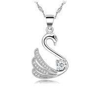GGYTMQL Swan Love S925 Collier en diamant en argent sterling