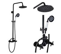GGYTMQL Système de douche Bronze Bronze Fauce de douche Ensemble de précipitations 8 Cour à douche Bathroomse de salle de bain Boucheur mural Boucheur de douche froide chaude Kitsbronze A01, Bronze