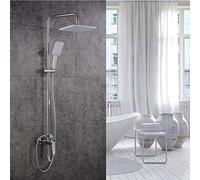 GGYTMQL Système de douche, ensemble de robinet de douche avec bec de baignoire et pommeau de douche à effet pluie à fixation murale