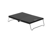 GGYTMQL Table à manger pliante en aluminium pour randonnée, escalade, pêche, pique-nique, table pliante en plein air, bouclier thermique, mini fournitures de camping portables (couleur : noir)