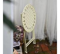 GGYTMQL Table Basse Pliante Portable pour Table d'appoint de Patio résistant aux intérieur résistant aux intérieur avec Bistro Tabouret décoratif et Support de Plante de Style Bistro