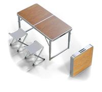 GGYTMQL Table de Camp Pliante et selles de 3/5, Table à Manger en Aluminium léger avec des Jambes de Hauteur réglables Airs Pliables Portables pour Une Utilisation extérieure intérieure