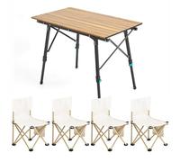GGYTMQL Table de Camping Pliant et Ensemble d'air, Table de Pique-Nique Pliable Portable, Hauteur réglable, Pliage léger Pliant l'air de pêche à l'air, Facile à Transporter