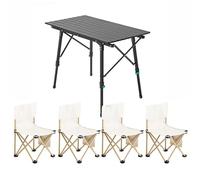 GGYTMQL Table de Camping Pliant et Ensemble d'air, Table de Pique-Nique Pliable Portable, Hauteur réglable, Pliage léger Pliant l'air de pêche à l'air, Facile à Transporter