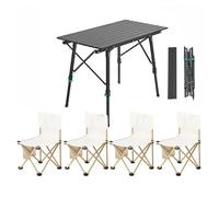GGYTMQL Table pliante et air - Table pliante en hauteur réglable avec plateau enroulable - Table de pique-nique légère et portable pour l'extérieur, fête Bea, Backyards