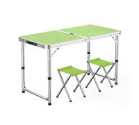 GGYTMQL Tableau de Pique-Nique de Camping Pliant Portable et tabourets aériens Ensemble de 3 Tableaux de Jardin réglables Pliables avec Tabouret de pelouse en Tissu Oxford pour Jardin extérieur