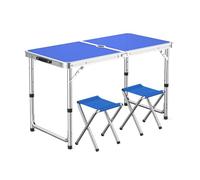 GGYTMQL Tableau de Pique-Nique de Camping Pliant Portable et tabourets aériens Ensemble de 3 Tableaux de Jardin réglables Pliables avec Tabouret de pelouse en Tissu Oxford pour Jardin extérieur