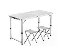GGYTMQL Tableau de Pique-Nique de Camping Pliant Portable et tabourets aériens Ensemble de 3 Tableaux de Jardin réglables Pliables avec Tabouret de pelouse en Tissu Oxford pour Jardin extérieur