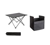 GGYTMQL Tables et Airs Table Pliante Portable Table de Camping en Alliage en Alliage Ultra-léger Randonnée extérieure Barbecue de Pique-Nique réglable (Noir M)