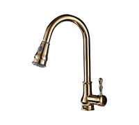 GGYTMQL Tapeur de mélangeur Zedaro , Taps de cuisine avec pulvérisation de traction, robottes à levier simple et à l'eau froide, robinets d'évier / 1-golden A