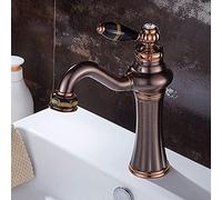 GGYTMQL Taps d'évier, robe de bassin européen à tapage européenne, robinet d'eau à eau brun américain brun antique robinet simple lavage de trous tout en bronze