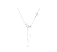 GGYTMQL Tassel Crystal Moon Star Bead Charm Pendant Collier de Tour de Tour pour Filles Bijoux de Mariage