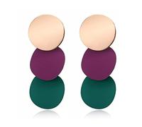 GGYTMQL Tempérament Couleur de Bosse géométrique Correspondant à Un Petit Disque Carillon des Boucles d'oreilles de Mode Tendance des Boucles d'oreilles Rondes Sauvages