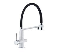 GGYTMQL Tirez vers le bas du robinet de la cuisine, bronzé Gold 360 pivotant des robinets d'eau pure filtre pour cuisine, mélangeur à eau de purification, chrome (or brossé)