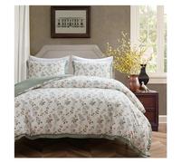 GGYTMQL V-Intage Country Style Queen Size Cover Cover Ensemble de Lin en Coton lavé Litteur 3 pièces Floral Cover Cover Set King Size, Confort UI