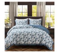 GGYTMQL V-Intage Country Style Queen Size Cover Cover Ensemble de Lin en Coton lavé Litteur 3 pièces Floral Cover Cover Set King Size, Confort UI