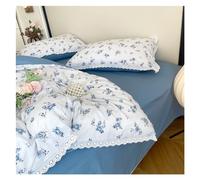 GGYTMQL V-Intage Countryside Floral Lace Ruffles Coup de Couvre-Couvercle de Couvercle avec draps de lit ou Feuille de literie pour Filles à draps ajusté, lit