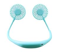 GGYTMQL Ventilateur Portable, Lampe à aromathérapie à LED Lampe Suspendue au Cou USB Charge Portable Mini Fan Paresseux Fan-Black (Bleu)