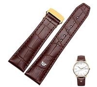 GGYTMQL Véritable bande de montre en cuir pour Maurice Lacroix Watchs Strap Brun noir 20 mm 22 mm avec bracelet de boucle pliant (couleur: fermoir en argent noir, taille: 20 mm)