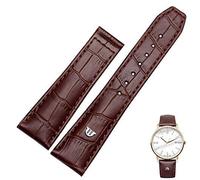 GGYTMQL Véritable bande de montre en cuir pour Maurice Lacroix Watchs Strap Brun noir 20 mm 22 mm avec bracelet de boucle pliant (couleur: fermoir en argent noir, taille: 20 mm)