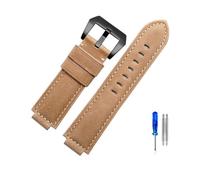 GGYTMQL Véritable sangle de montre en cuir compatible avec Timex Watch T2N721 T2N720 739 TW2T6300 Band 24 * 16 mm Watch Band avec vis et outils