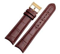 GGYTMQL Véritable sangle de montre en cuir pour citoyen 20 mm extrémité courbée de vache bleu noir marron bleu, 20 mm, cuir