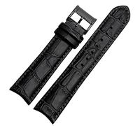 GGYTMQL Véritable sangle de montre en cuir pour citoyen 20 mm extrémité courbée vache bleu marron bleu