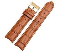GGYTMQL Véritable sangle de montre en cuir pour citoyen 20 mm extrémité courbée vache bleu marron bleu