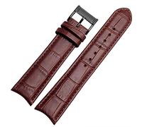 GGYTMQL Véritable sangle de montre en cuir pour citoyen 20 mm extrémité courbée vache bleu marron bleu