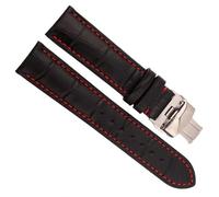 GGYTMQL Véritable sangle de montre en cuir pour toute bande de marque de marque noire avec des points rouges.