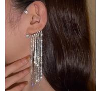 GGYTMQL Zircon incrusté -Color Coeur Long Pavage de Boucles d'oreilles à Glands Bijoux pour Les Femmes Cadeaux d'anniversaire