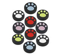 GGZone Lot de 10 capuchons de rechange en silicone pour manette Nintendo Switch NS (patte de chat mignonne rouge)