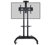 GGZONE Meuble TV Portable avec roulettes et 2 Plateaux, Chariot TV Roulant avec Support de Montage, pour écrans Plasma/LCD/LED 32"-65", Chariot TV au Sol pour Affichage Domestique Beautiful Scenery