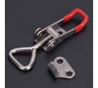 GH-4001-SS Lot de 2 colliers de serrage à bascule, petite boucle réglable pour CNC et fabrication, acier inoxydable 304 avec serrage de 150 kg, vinyle rouge