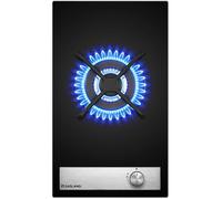 Gh12Bf Plaque De Cuisson À Gaz En Verre, 1 Feux, Plaque De Cuisson Encastrable Avec Brûleur Wok, 30 Cm En Verre Noir, Cuisinière